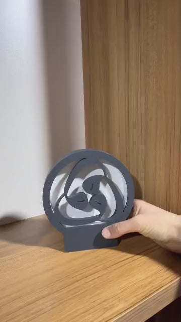 3 Vav, Tevazu ve Kulluğun Sembolü Masa Lambası Gri